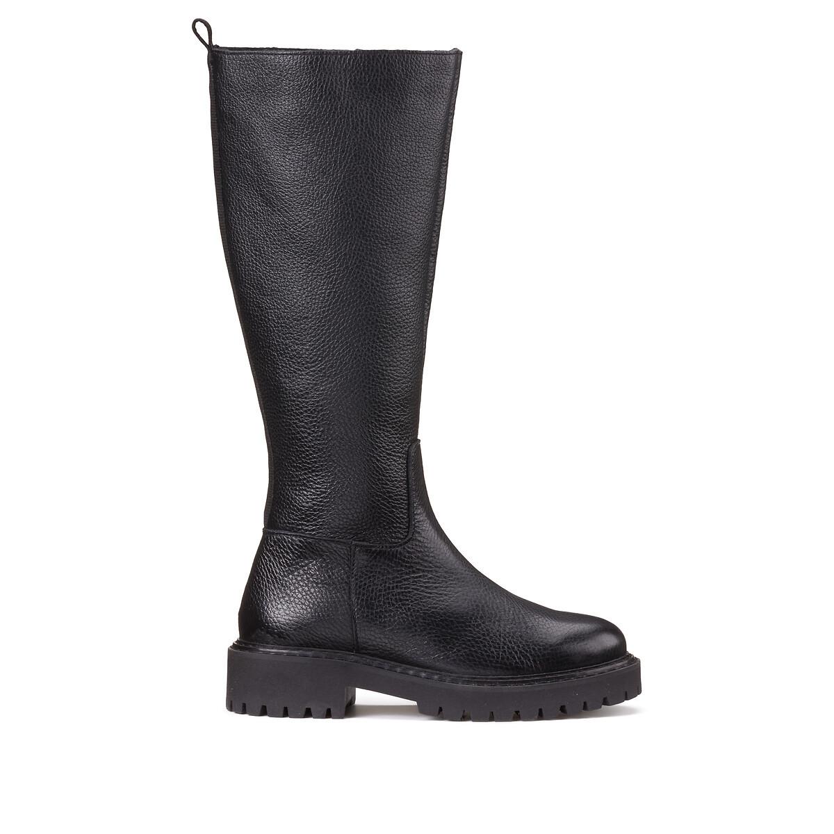 La Redoute Collections  Lederstiefel mit Profilsohle 