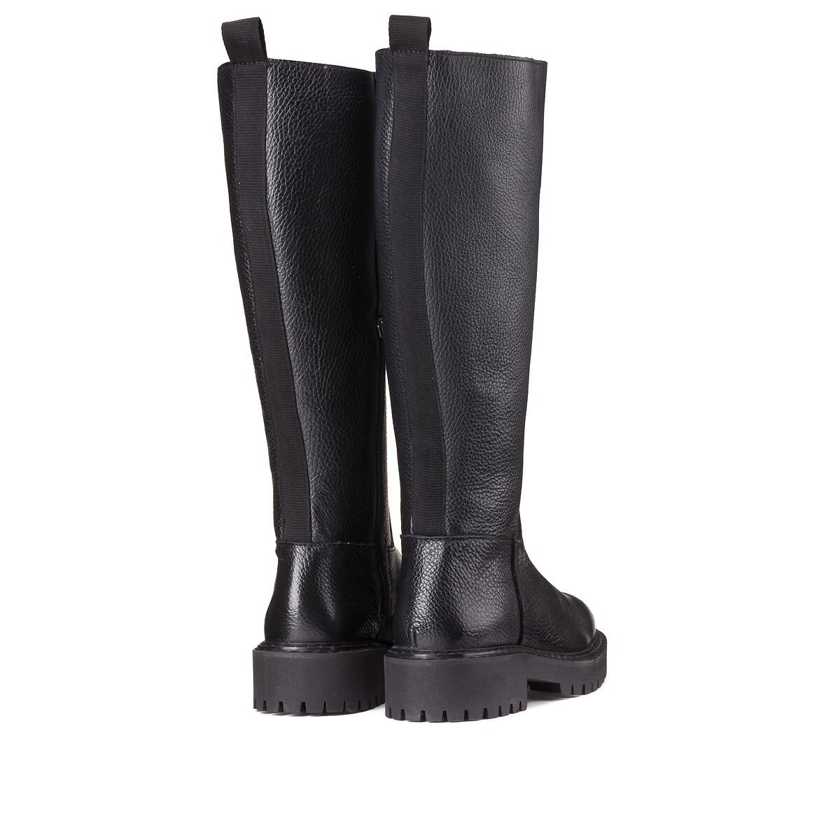 La Redoute Collections  Lederstiefel mit Profilsohle 