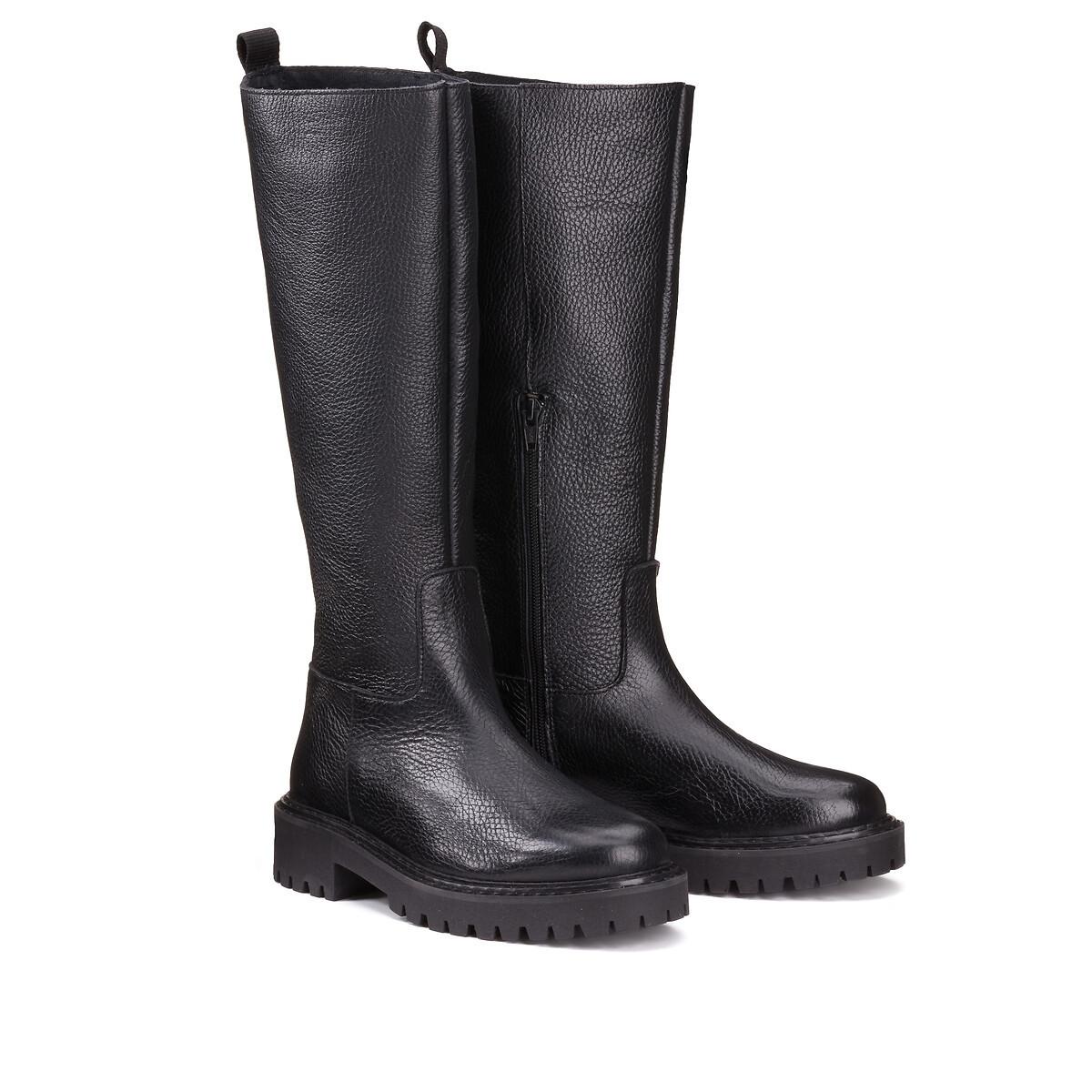 La Redoute Collections  Lederstiefel mit Profilsohle 