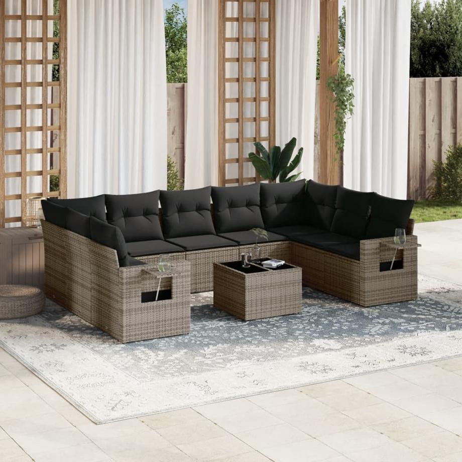 VidaXL set divano da giardino Polirattan  