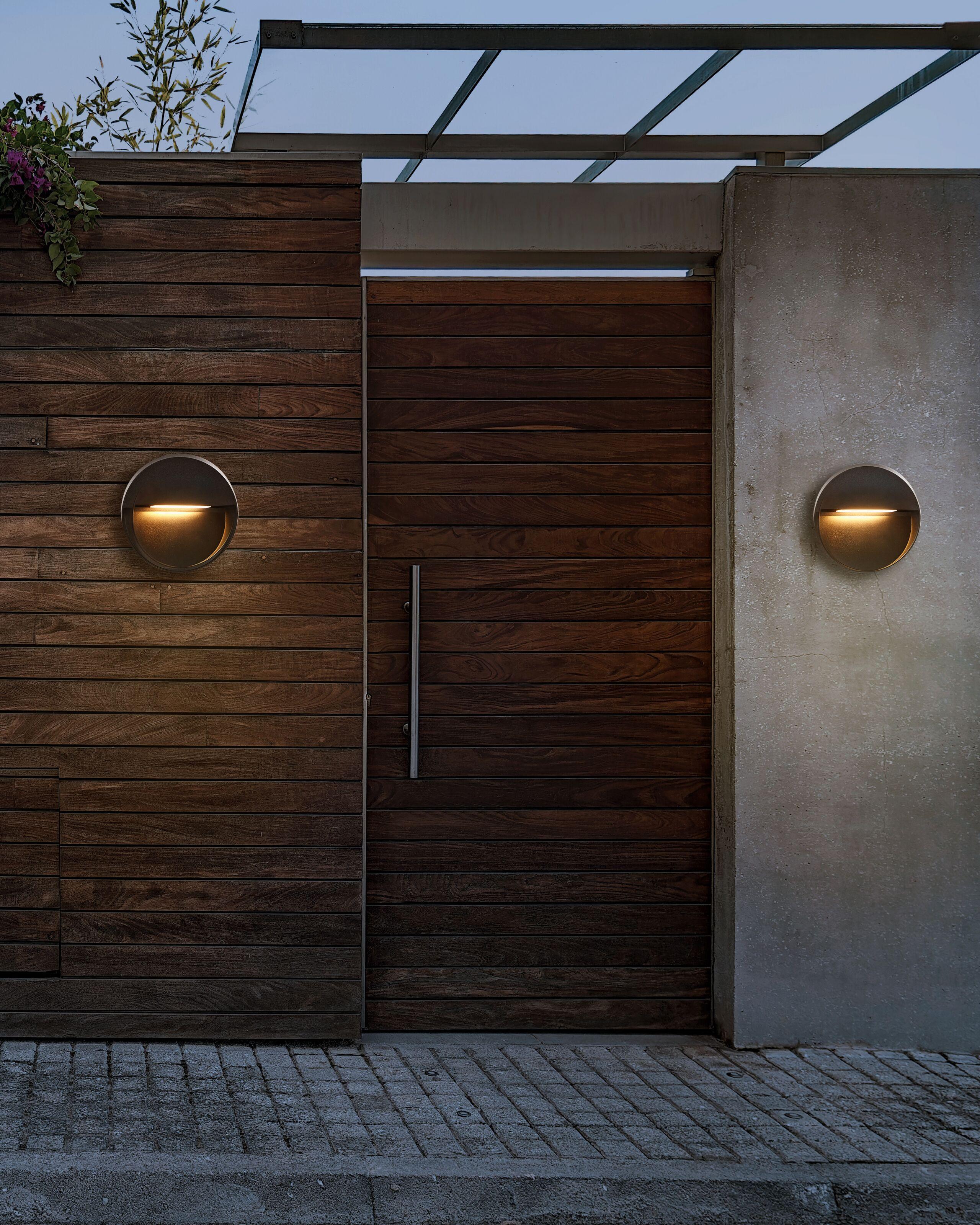 Beliani Set di 2 luci da parete da giardino a LED en Alluminio Moderno POMPTON  