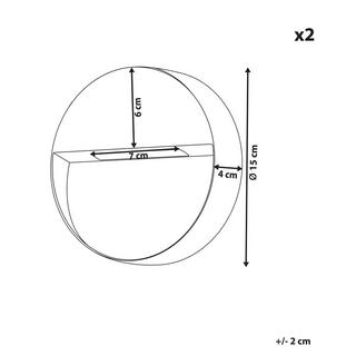 Beliani Lot de 2 appliques LED d'extérieur en Aluminium Moderne POMPTON  