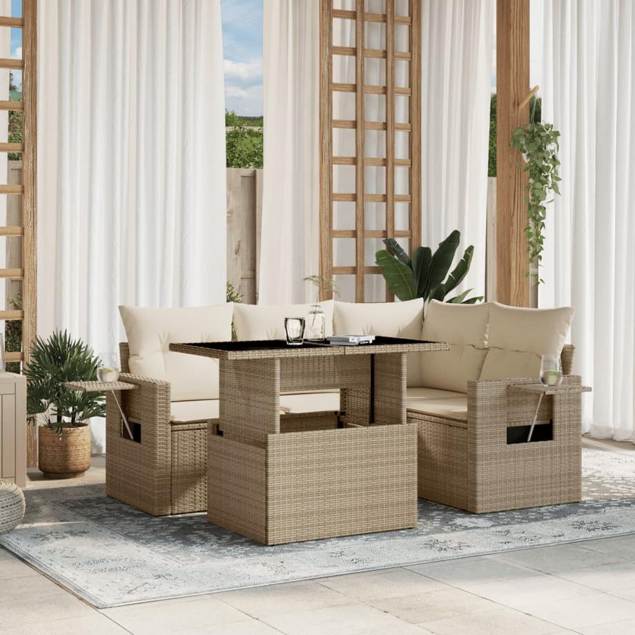 VidaXL Ensemble de canapés de jardin rotin synthétique  