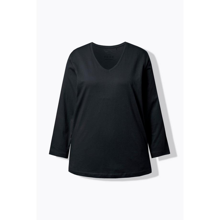 Ulla Popken Maglia Relaxed Maniche Lunghe Scollo a V  