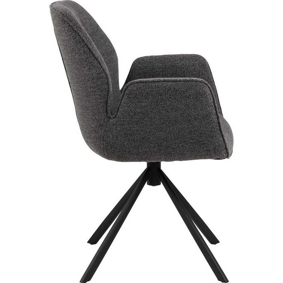 mutoni Chaise avec accoudoirs Aurora anthracite (1 pièce)  