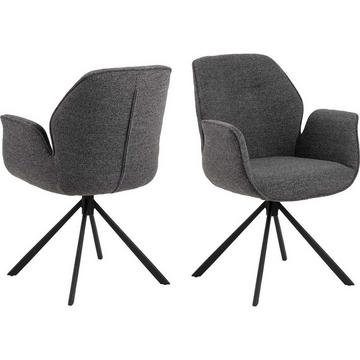 Chaise avec accoudoirs Aurora anthracite (1 pièce)