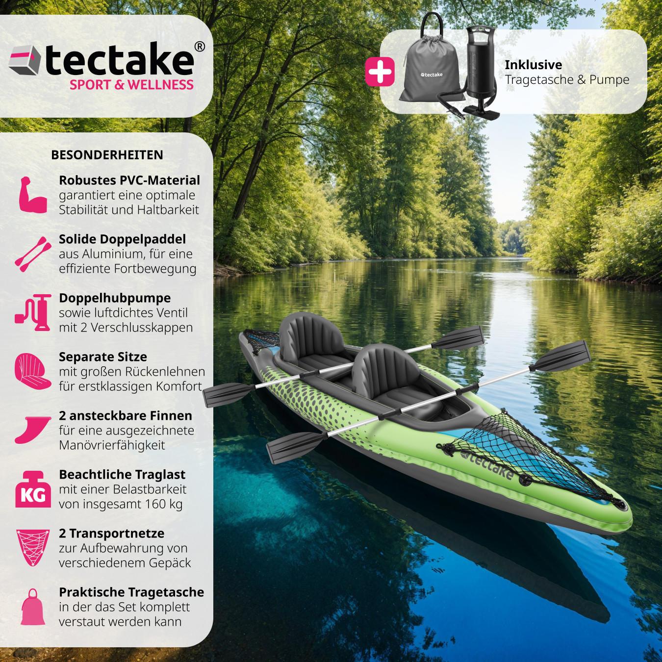 Tectake  Set da kayak con 2 remi Liberty 