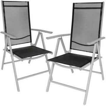 2 sedie da giardino in alluminio pieghevoli