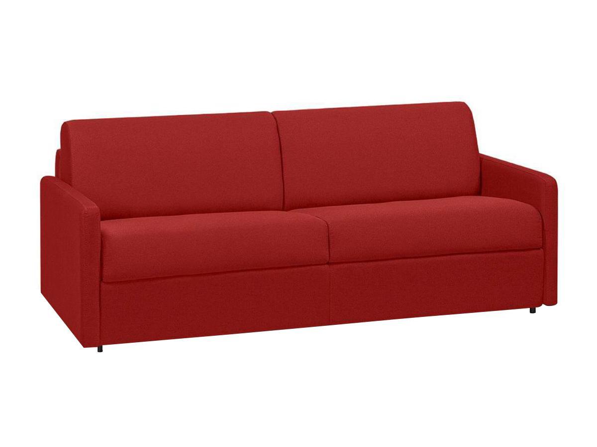 Vente-unique Schlafsofa 4Sitzer Stoff Liegefläche mit Lattenrost mit breiten LattenMatratze CALIFE  