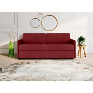 Vente-unique Schlafsofa 4Sitzer Stoff Liegefläche mit Lattenrost mit breiten LattenMatratze CALIFE  