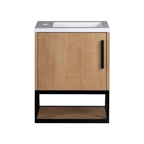 Vente-unique Meuble lave-main suspendu avec niche - 40 cm - Coloris naturel clair - LOPENA  