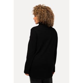 Ulla Popken  Sweat-shirt à col montant et manches longues, texture gaufrée brillante 