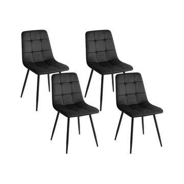 Set di 4 sedie da pranzo en Velluto Moderno POWELL