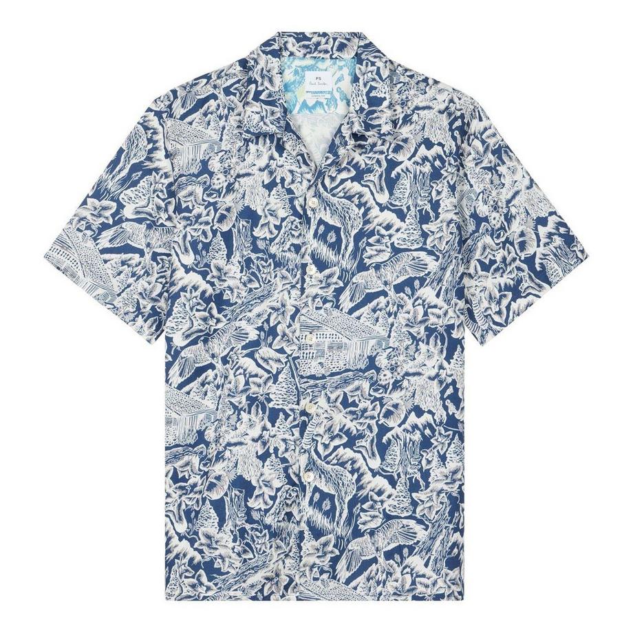 Camicia Regolare Floreale Maniche Corte