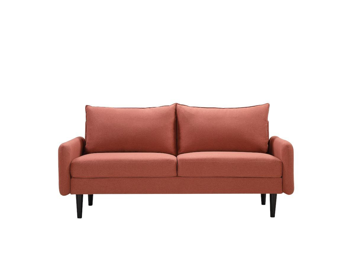 Vente-unique 3SitzerSofa HALIA Stoff Terrakotta  