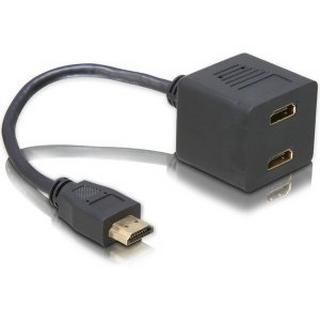 DeLock  DeLOCK Adapter HDMI male to 2x HDMI female 0,2 m HDMI tipo A (Standard) 2 x HDMI 