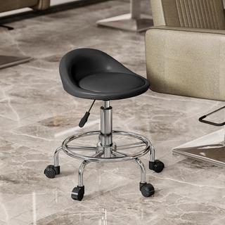 Northio Tabouret roulant réglable en hauteur avec dossier tabouret pivotant 59-75 cm tabouret de travail tabouret rotatif à 360° tabouret de bureau pour bureau salon massage spa noir Aosom  
