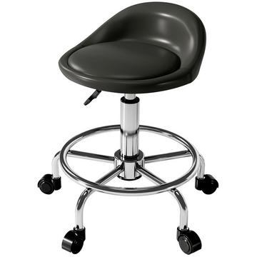 Tabouret roulant réglable en hauteur avec dossier tabouret pivotant 59-75 cm tabouret de travail tabouret rotatif à 360° tabouret de bureau pour bureau salon massage spa noir Aosom