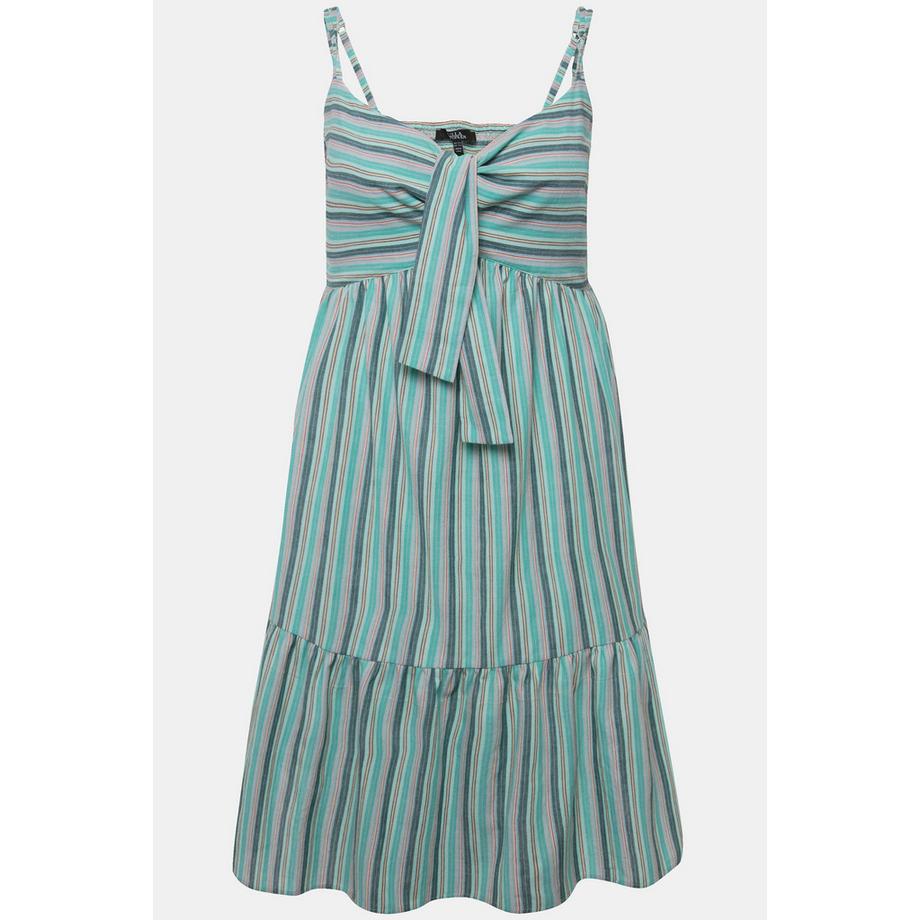 Ulla Popken Midikleid Streifen A-Linie ärmellos  