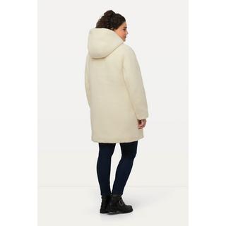 Ulla Popken  Duffle-coat en bouclette moelleuse, capuche et boutons brandebourg 