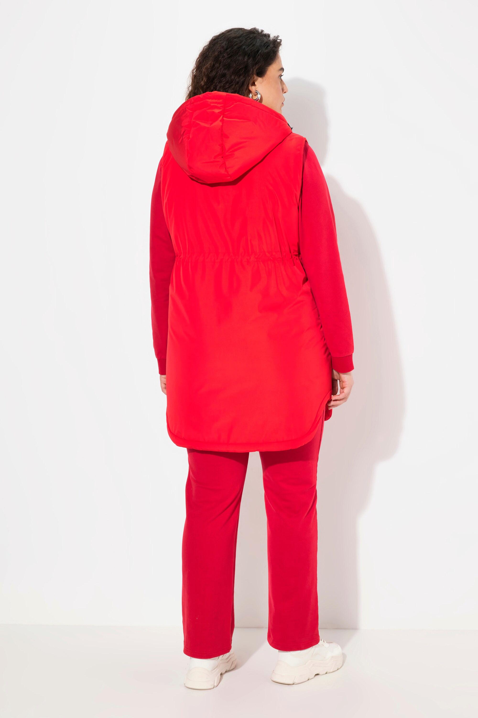 Ulla Popken Wasserabweisende Kapuzenweste mit 2-Wege-Zipper  