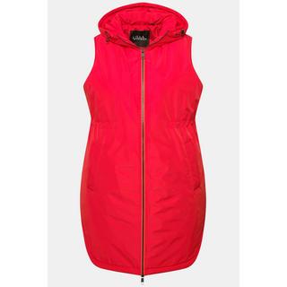 Ulla Popken Gilet idrorepellente con cappuccio e cerniera a doppio cursore  