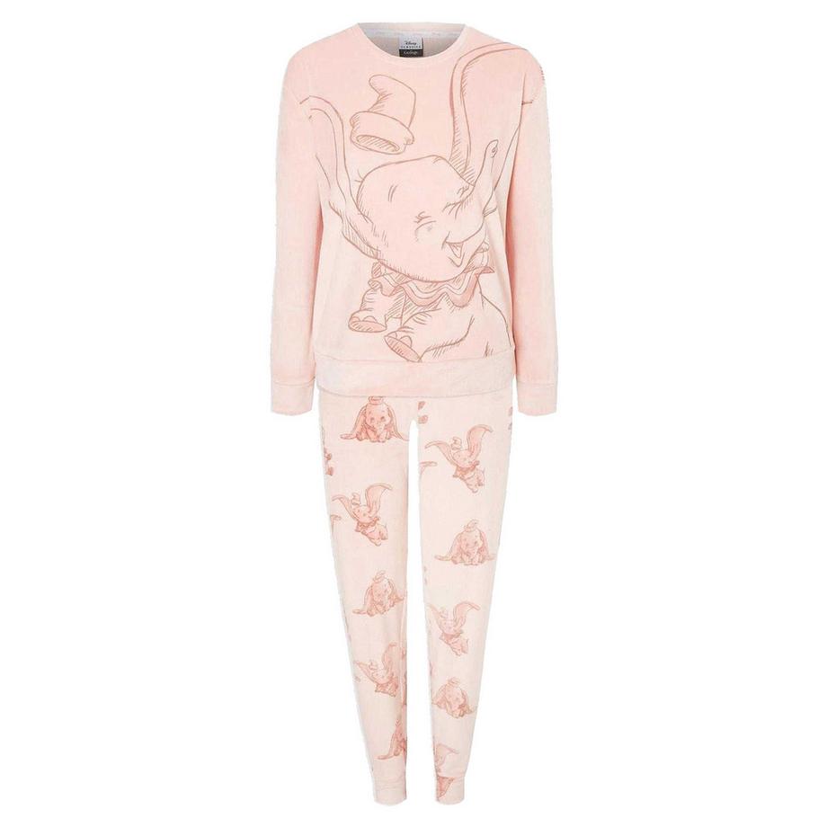 Schlafanzug mit langer Hose  , Velours, Langärmlig
