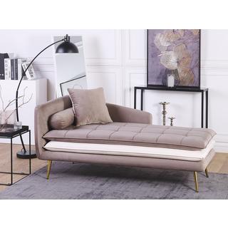 Beliani Linksseitige Chaiselounge aus Samtstoff Modern GONESSE  