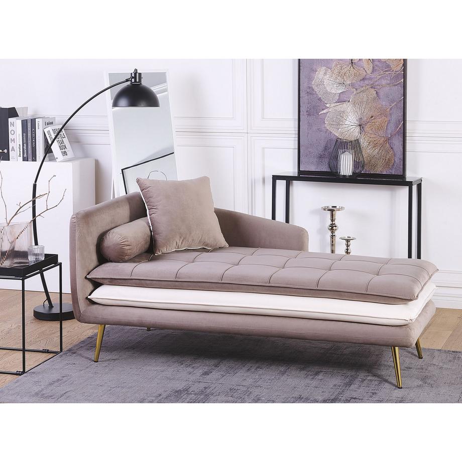 Beliani Chaise longue versione sinistra en Velluto Moderno GONESSE  
