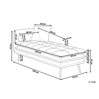 Beliani Linksseitige Chaiselounge aus Samtstoff Modern GONESSE  