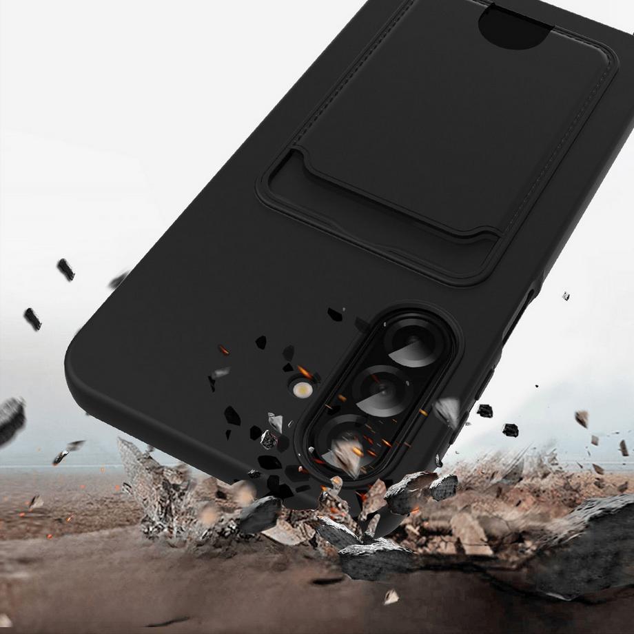 Cover-Discount Galaxy A57 Coque en silicone avec porte-carte et bandoulière  