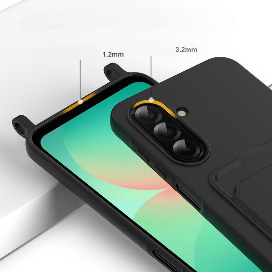 Cover-Discount Galaxy A57 Coque en silicone avec porte-carte et bandoulière  