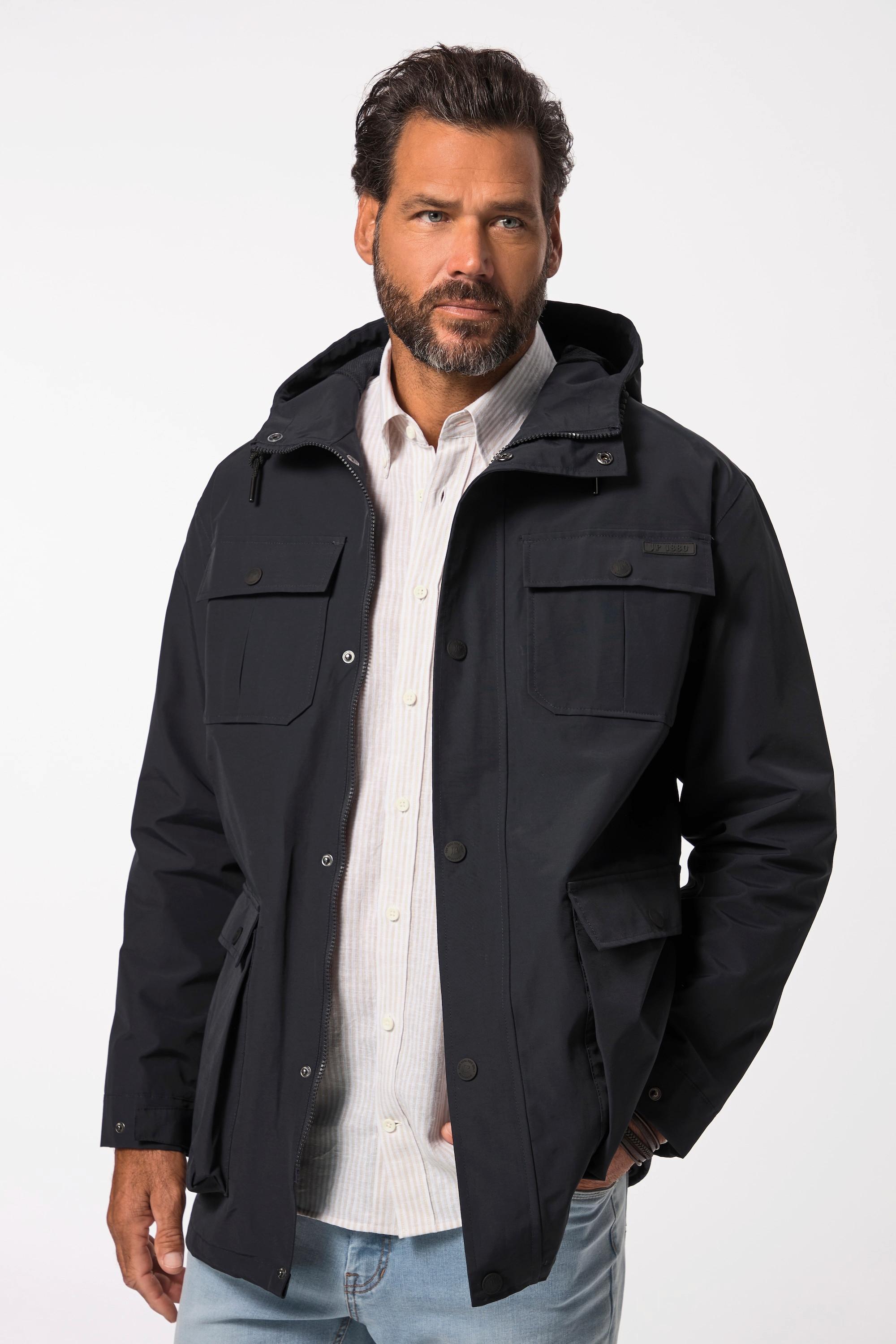 JP1880 Wasserdichte Kapuzen Regenjacke Verdeckter Zipper  