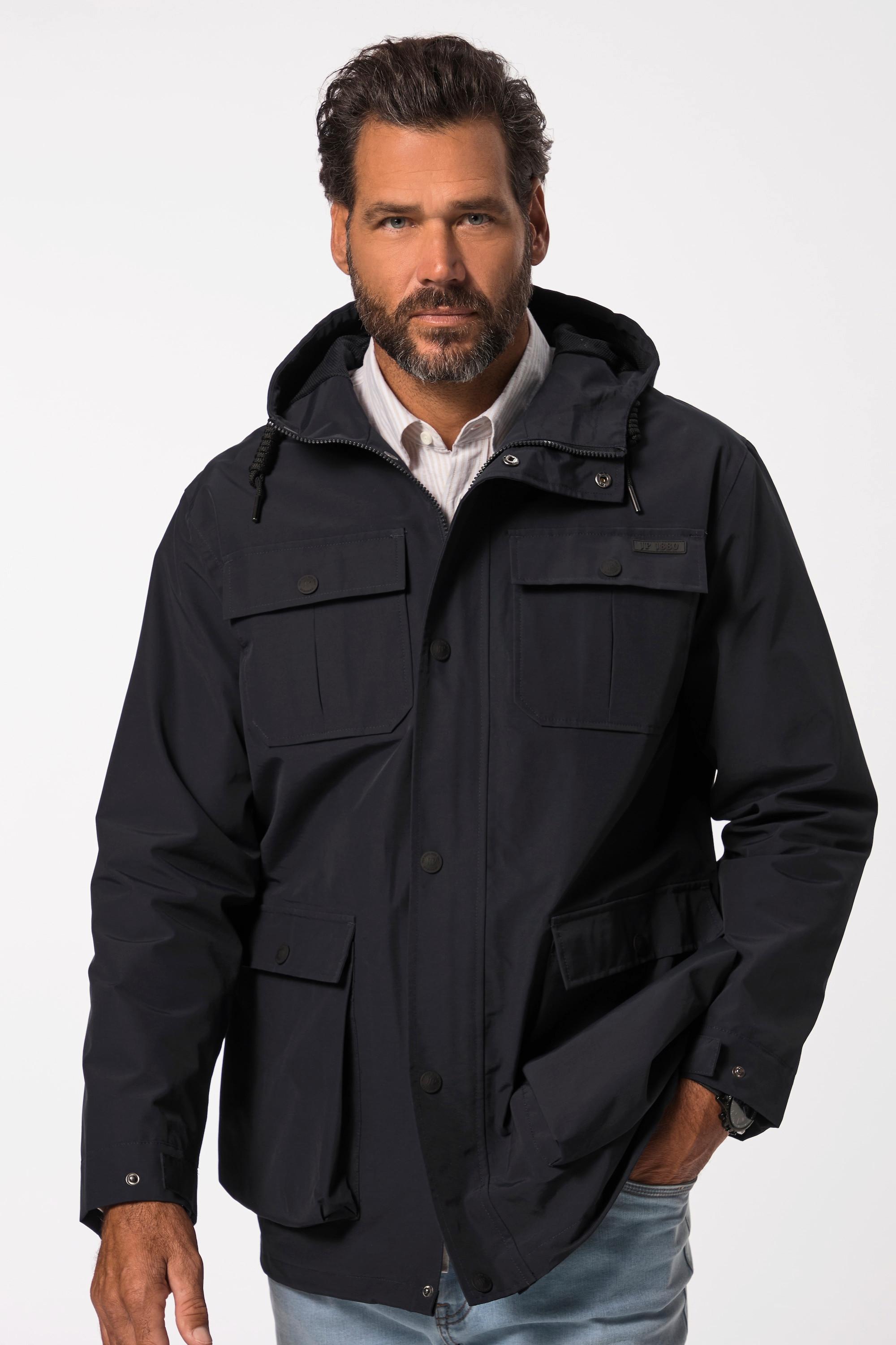 JP1880 Wasserdichte Kapuzen Regenjacke Verdeckter Zipper  