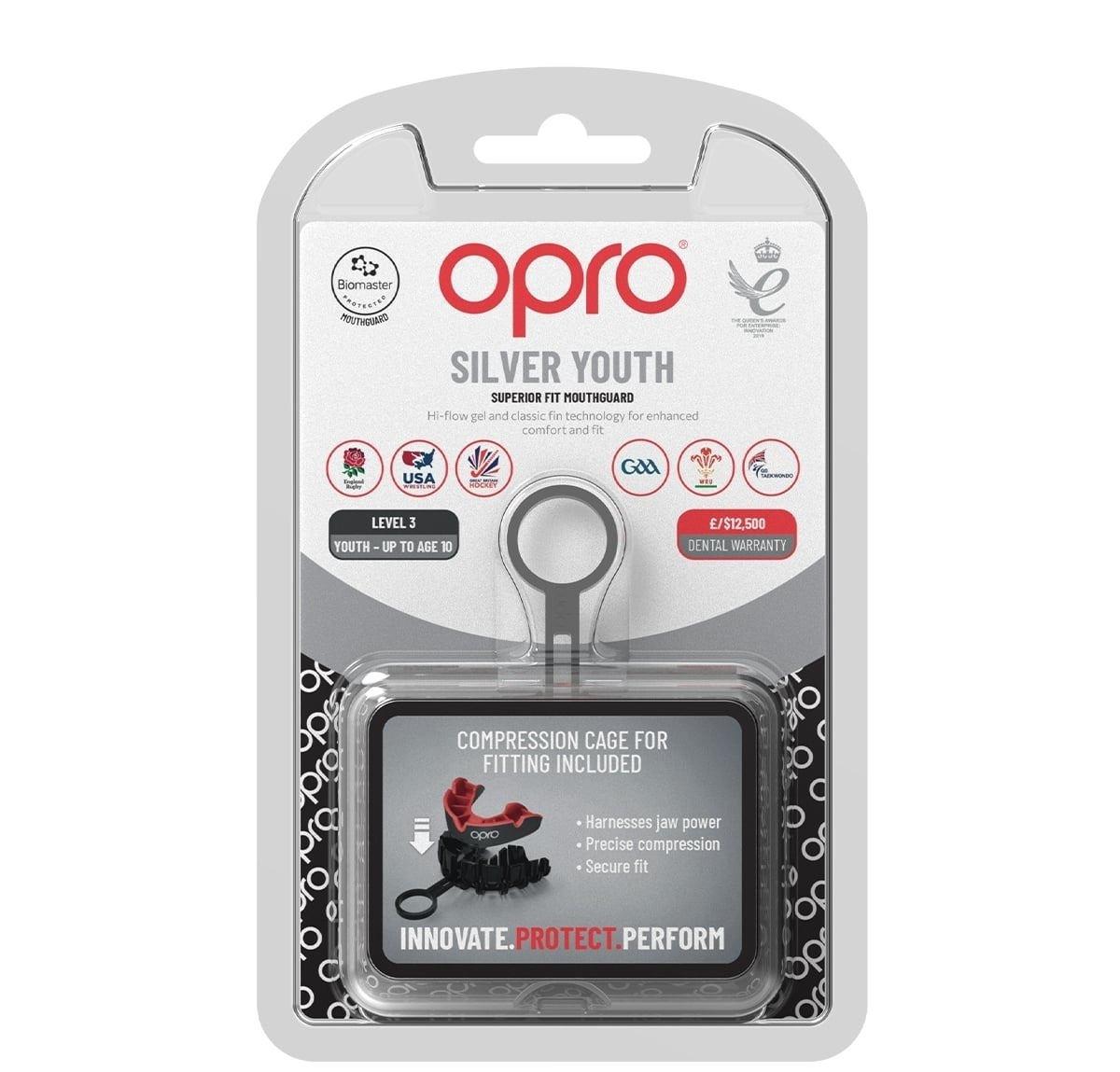 OPRO  OPRO Self-Fit  Junior Silver - Red/Dark Blue 