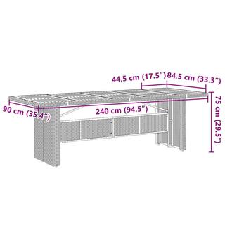 VidaXL Table de jardin rotin synthétique  