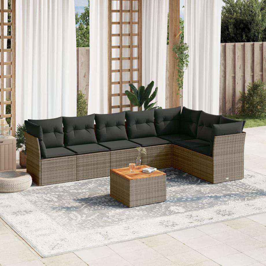 VidaXL Ensemble de canapés de jardin rotin synthétique  