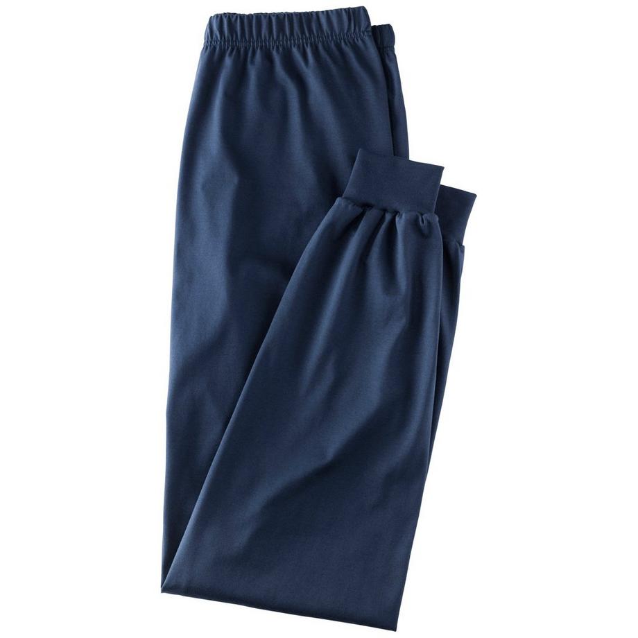 Pyjama lang, Rundhals, Bündchen