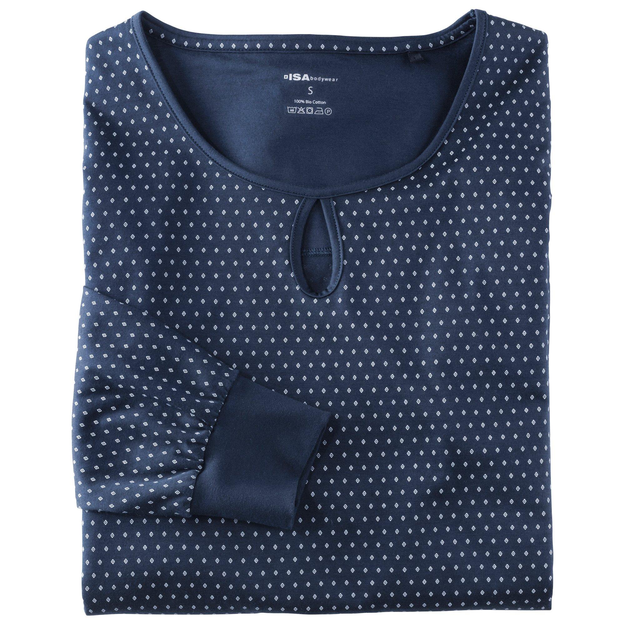 ISA bodywear Langer Pyjama Rundhals Bündchen  