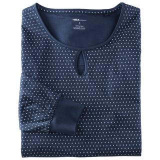 ISA bodywear Langer Pyjama Rundhals Bündchen  