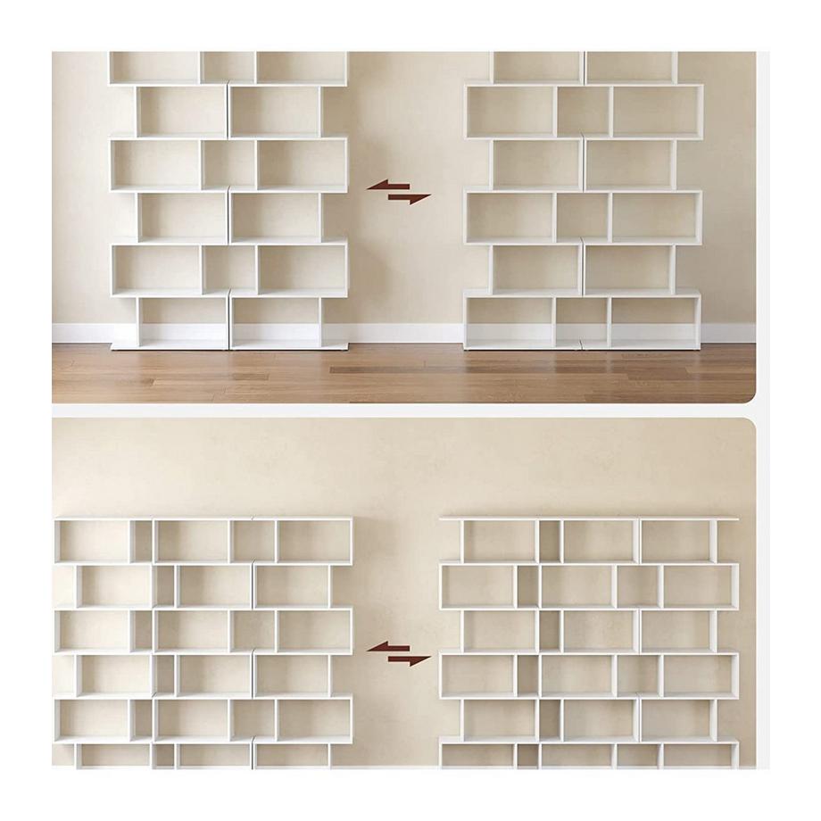 Calicosy Weißes Bücherregal mit 6 Regalebenen  