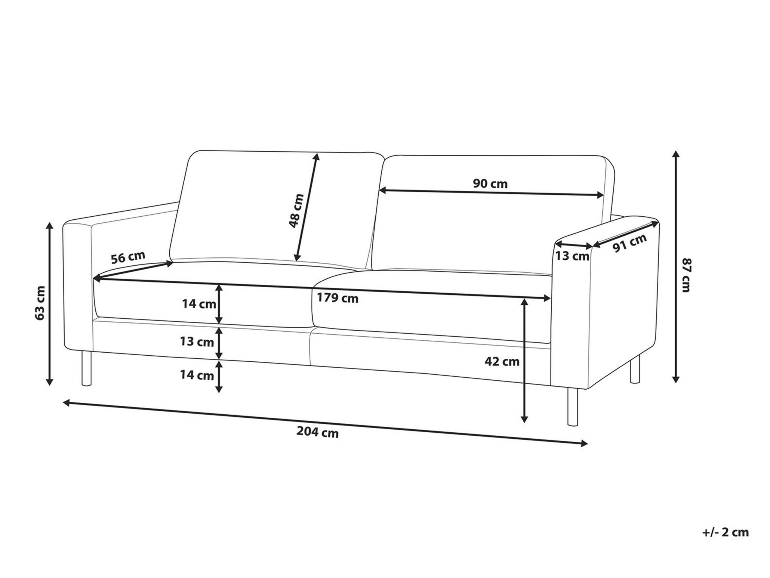 Beliani 3 Sitzer Sofa aus Echtleder Modern SAVALEN  