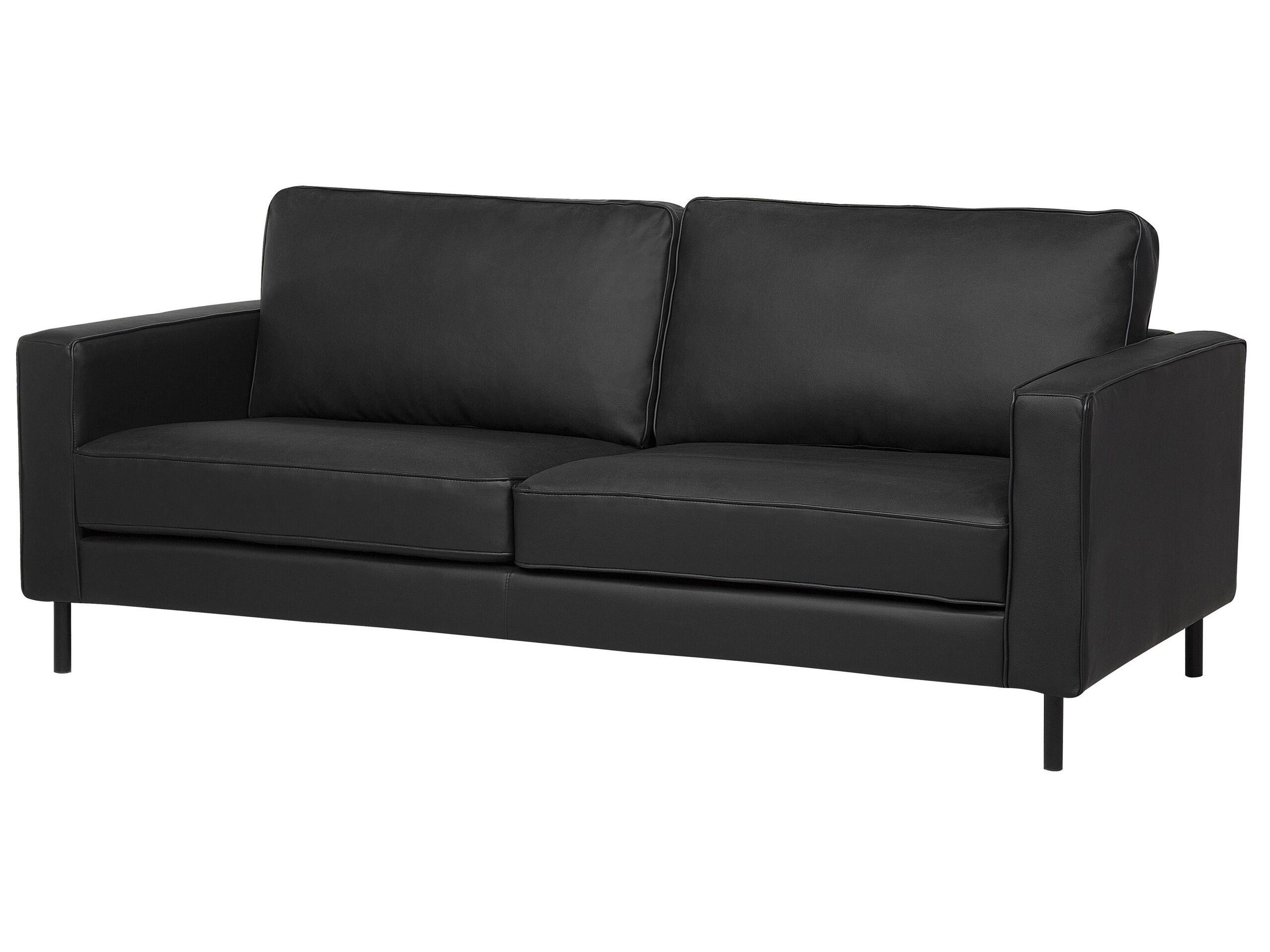 Beliani 3 Sitzer Sofa aus Echtleder Modern SAVALEN  