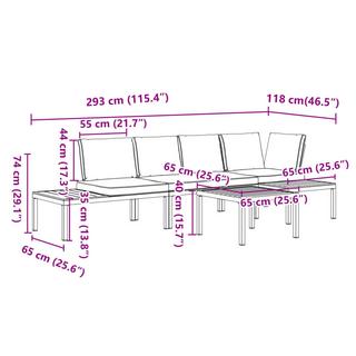 VidaXL set divano da giardino Alluminio  