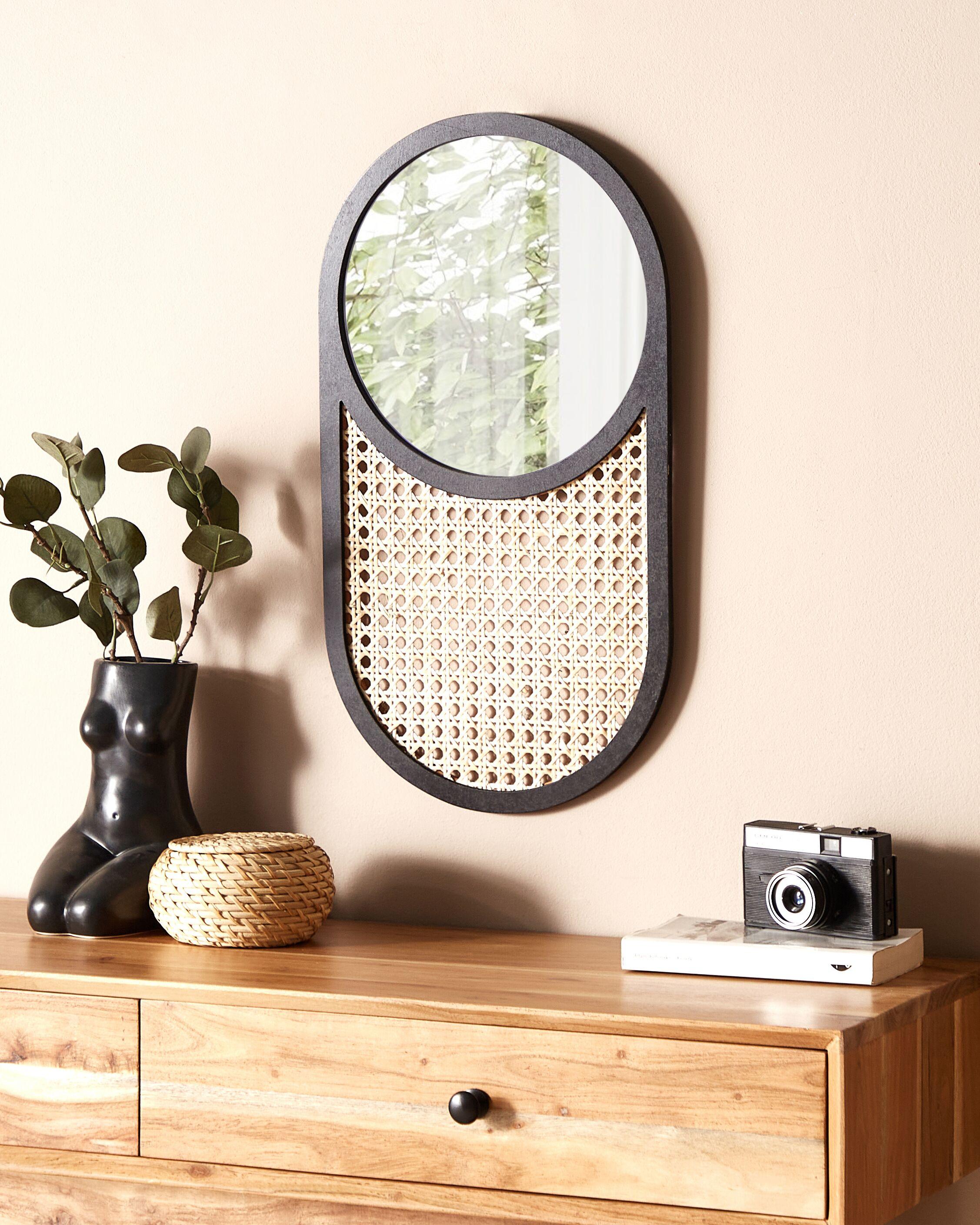 Beliani Miroir en Rotin Boho BALEAL  