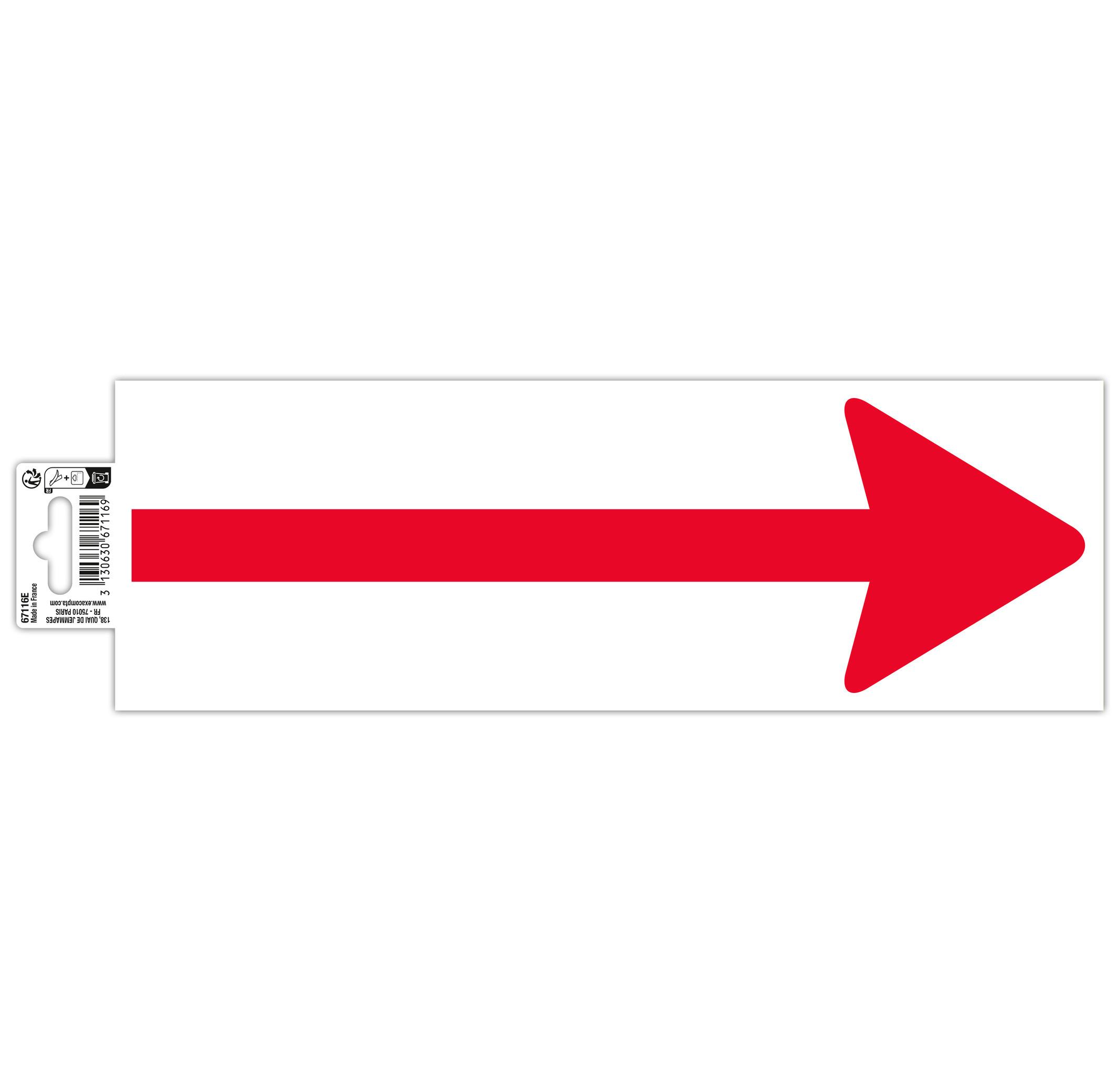 Exacompta Bodenmarkierung selbstklebend und rutschfest, PVC, Pfeil-weiß 30x10cm  