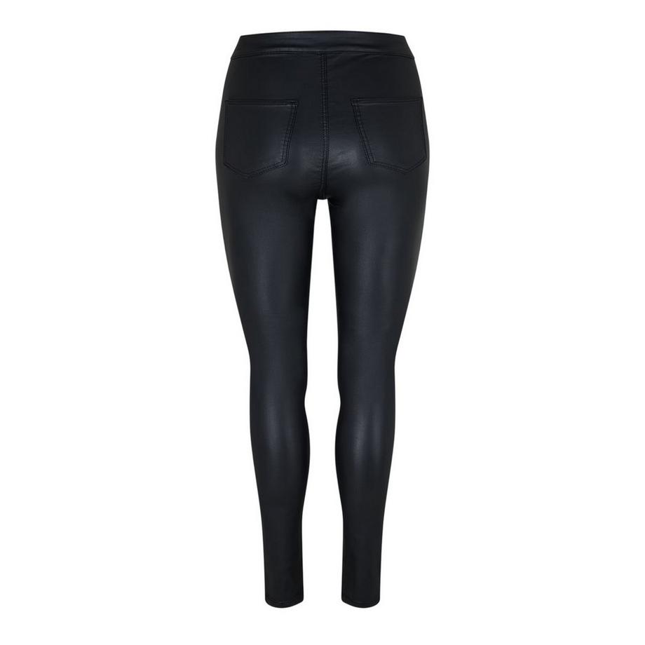 Noisy May Leggings Vita Alta in Faux Pelle  