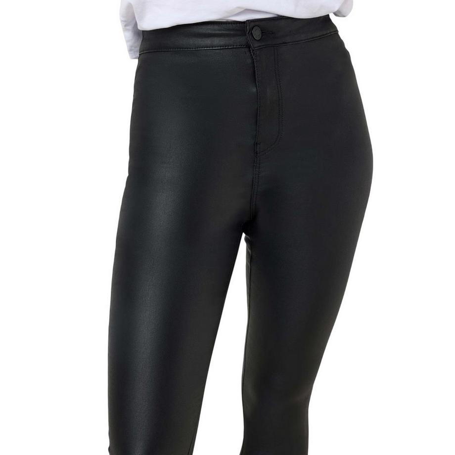 Noisy May Leggings Vita Alta in Faux Pelle  