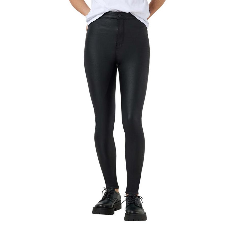 Noisy May Leggings Vita Alta in Faux Pelle  