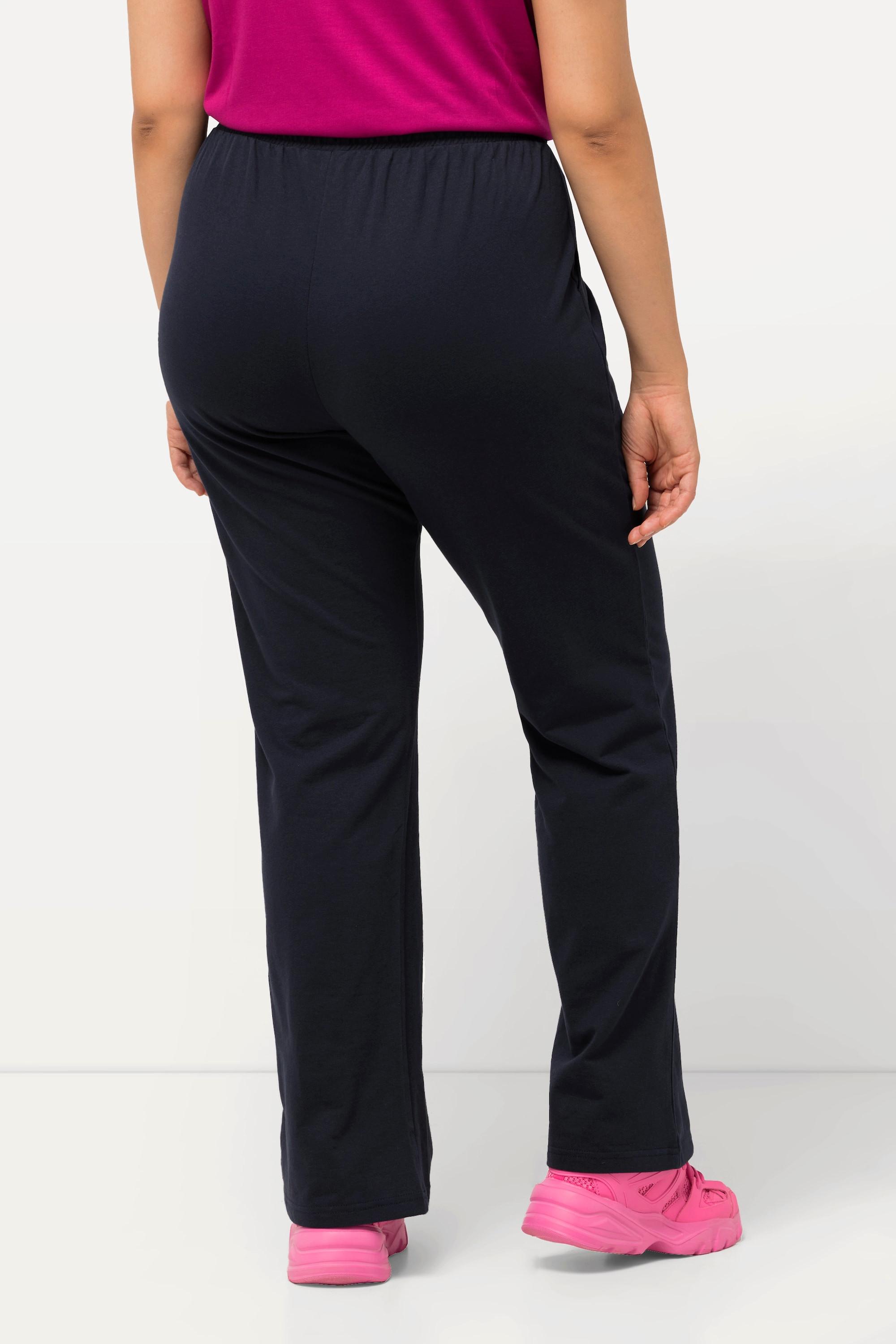 Ulla Popken  Pantalon de jogging, jambe droite et taille élastique 